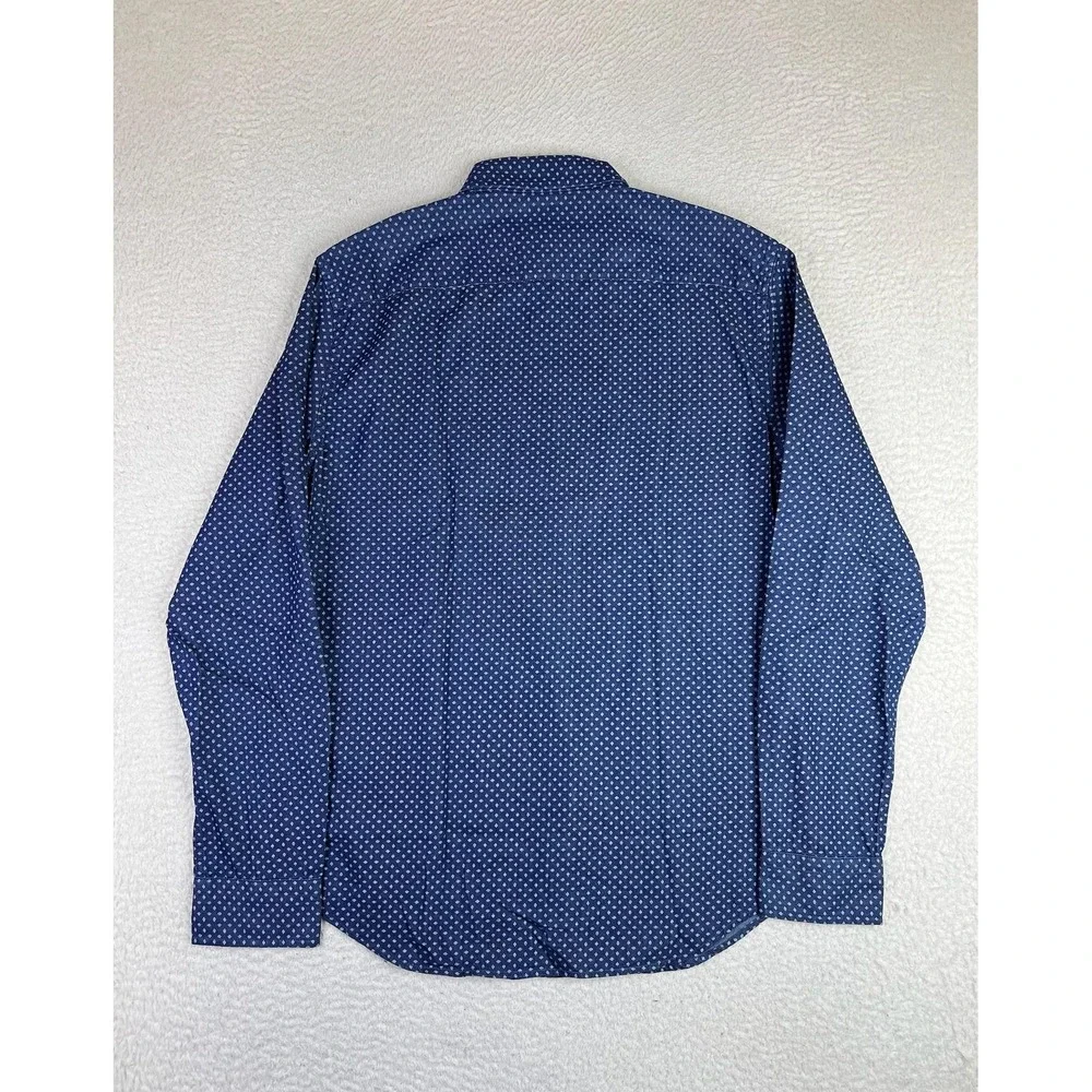 Banana Republic Shirt Mens Medium Blue Chambray Slim Fit Long Sleeve Button Up